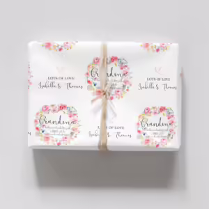 Personalised Mothers Day Wrapping Paper - Floral Wreath