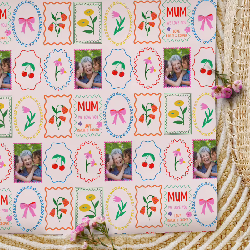 Personalised Mothers Day Photo Wrapping Paper - Amalfi