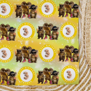 Custom Personalised Age Wrapping Paper - Australian Animal Bling