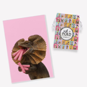Aussie Animals Tea Towel - Frilled Neck Lizard