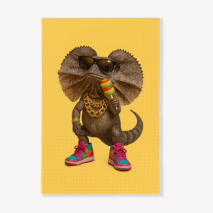 Kitchen Tea Towel - Australian Gangsta Frilled Neck Lizard