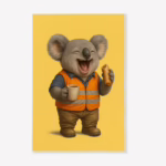 Kitchen Tea Towel - Australian Tradie Koala