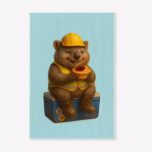Kitchen Tea Towel - Australian Tradie Wombat