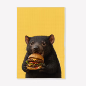 Aussie Animals Tea Towel - Tassie Devil