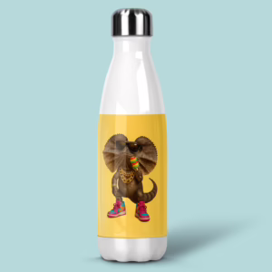 Stainless Steel Drink Bottle - Australian Glam Frilled Neck Lizard