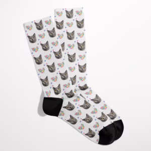 Custom Photo Socks - Floral Hearts
