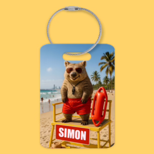 Luggage Tag - Beach Party Wombat