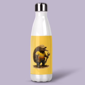 Stainless Steel Drink Bottle - Australian Tradie Echidna