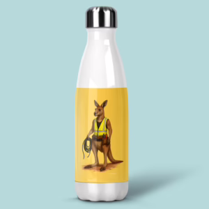 Stainless Steel Drink Bottle - Australian Tradie Kangaroo