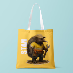 Canvas Tote Bag - Tradie Echidna