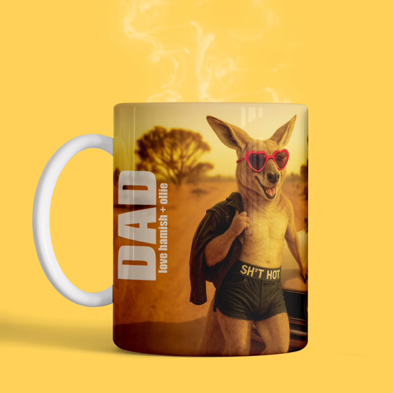 Personalised Mugs For Dads - Sh*t Hot Kangaroo
