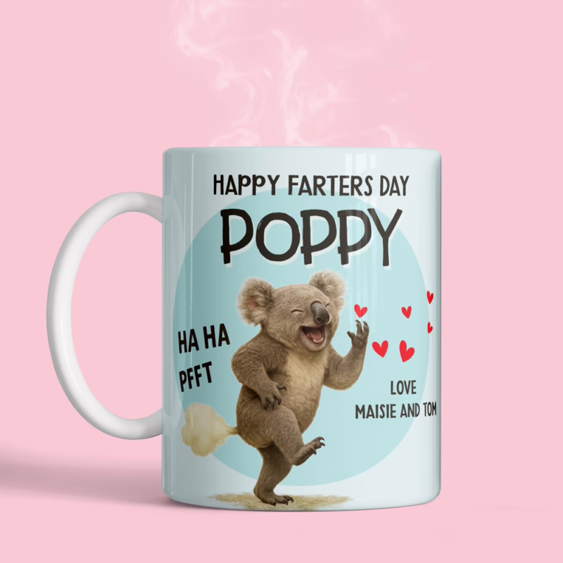 Personalised Mugs For Dads - Farters Day Koala