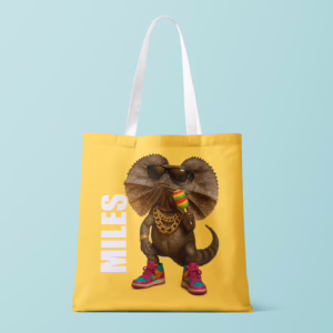 Canvas Tote Bag - Glam Filled Neck Lizard