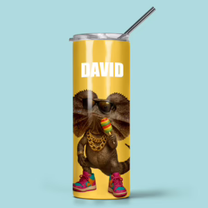 Stainless Steel Tumbler - Glam Frilled Neck Lizard