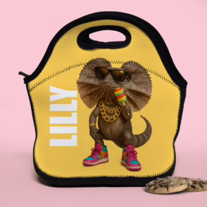 Lunch Tote Bag - Glam Frilled Neck Lizard
