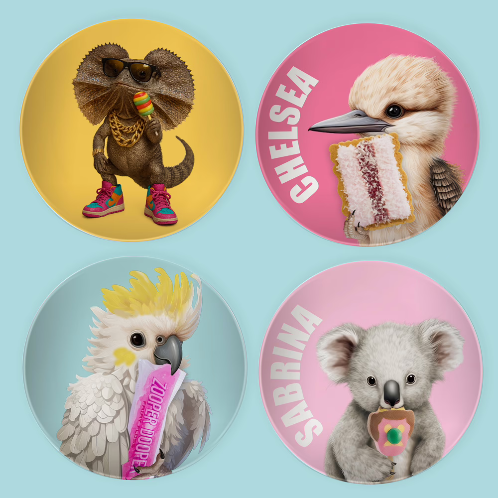 Australian Animal Melamine Side Plates