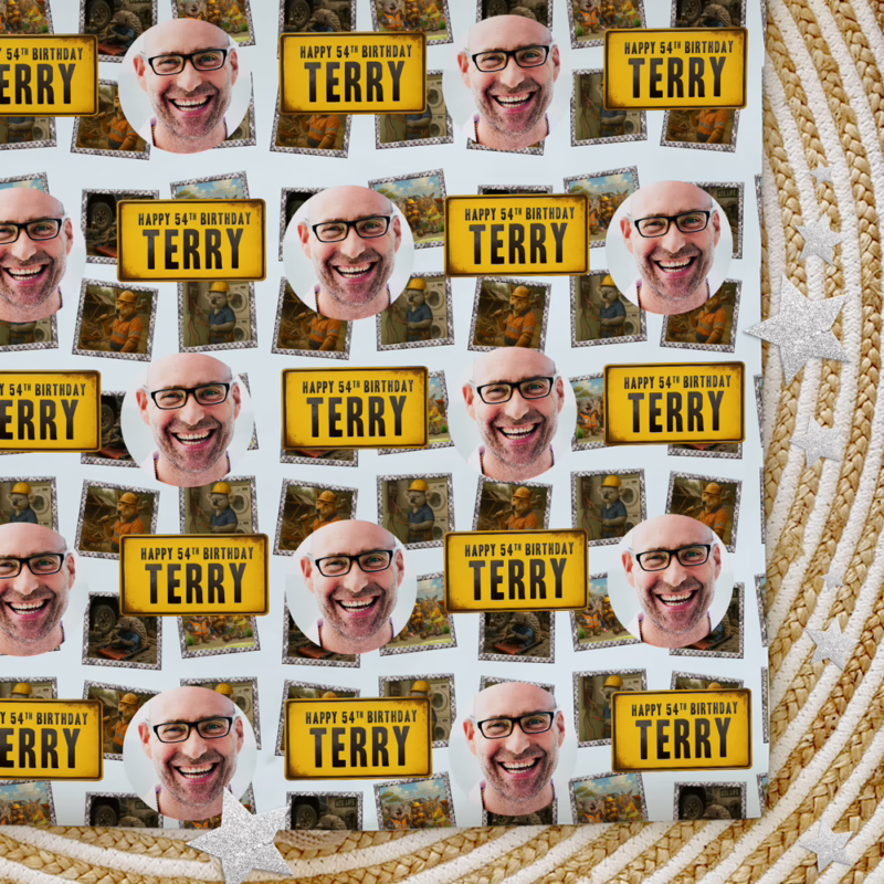 Custom Personalised Age Wrapping Paper - Aussie Animal Tradies