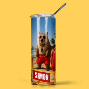 Stainless Steel Tumbler - Beach Party Wombat