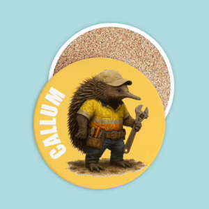 Ceramic Coaster - Tradie Echidna