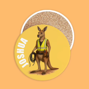 Ceramic Coaster - Tradie Kangaroo