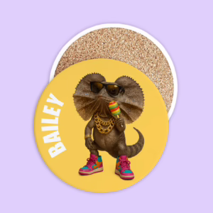 Ceramic Coaster - Glam Frilled Neck Lizard