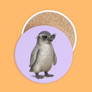 Ceramic Coaster - Glam Penguin