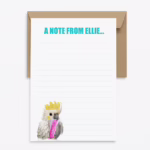 Personalised Aussie Animal Notepaper Pack - Cockatoo