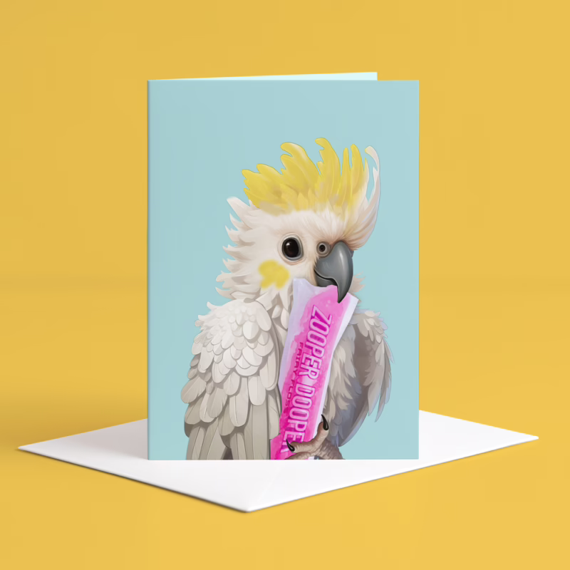 Australian Animal Greeting Card - Cockatoo