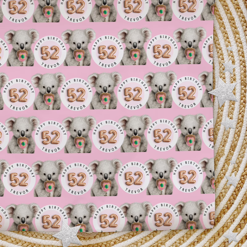 Custom Personalised Age Wrapping Paper - Koala