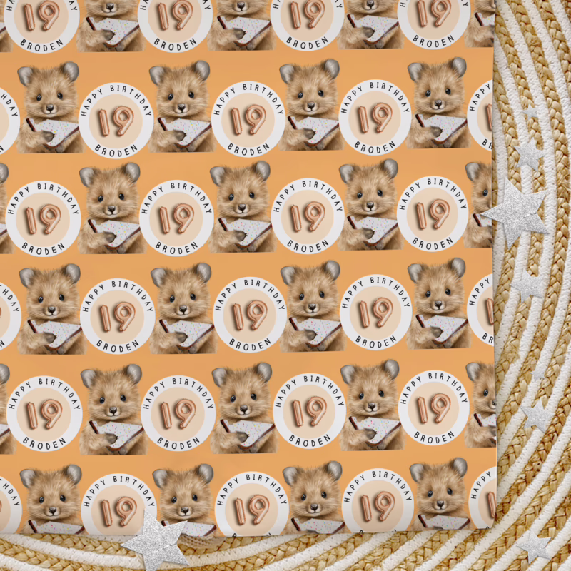 Custom Personalised Age Wrapping Paper - Quokka