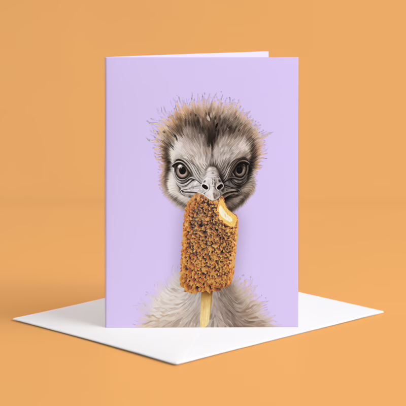 Australian Animal Greeting Card - Emu