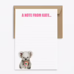 Personalised Aussie Animal Notepaper Pack - Koala