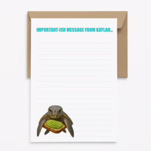 Personalised Aussie Animal Notepaper Pack - Sea Turtle