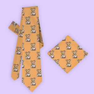 Australian Animal Iconic Tie & Pocket Square Set - Quokka