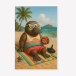 Kitchen Tea Towel - 80's Vibes Platypus