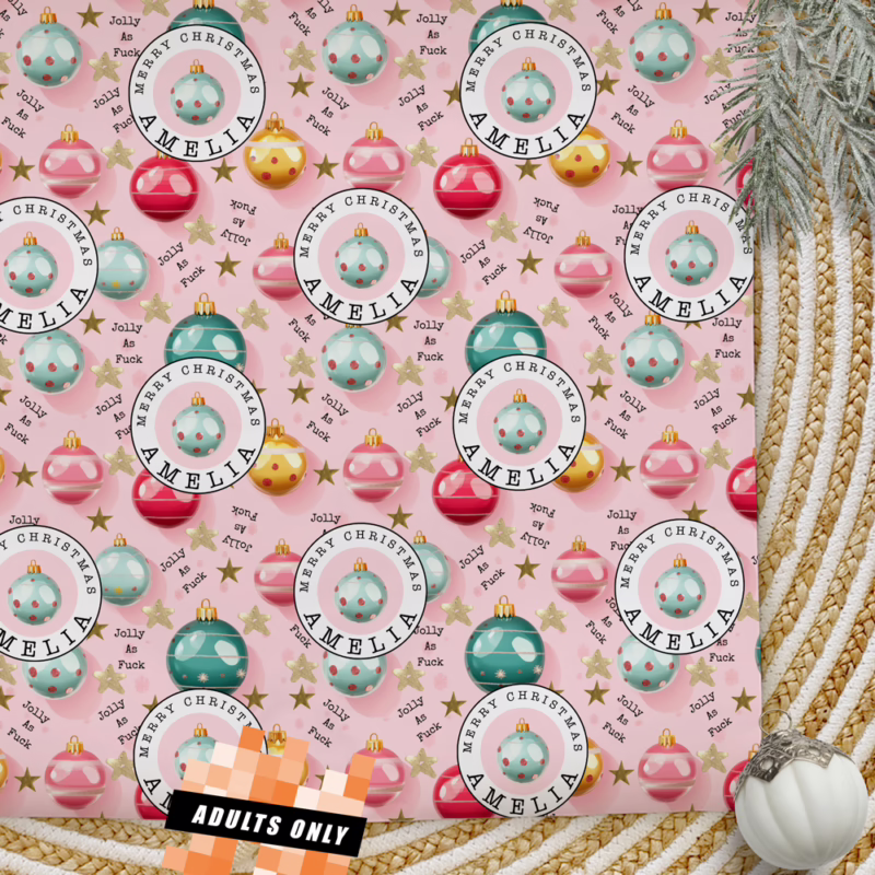 Personalised Adults Only Christmas Wrapping Paper - Jolly AF