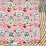 Personalised Christmas Wrapping Paper - Pink Baubles