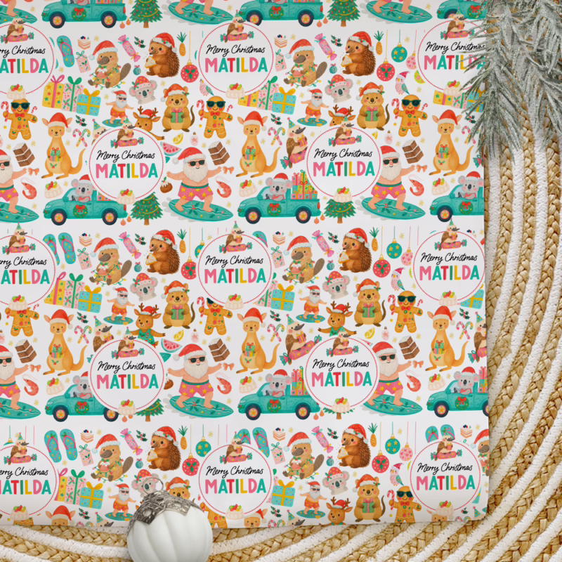 Personalised Christmas Wrapping Paper - A Very Aussie Christmas