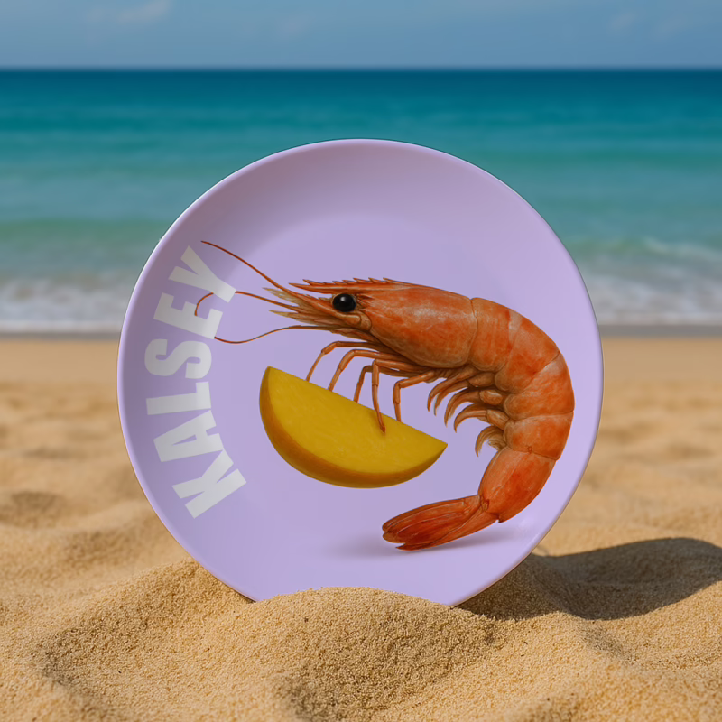 Melamine Dinner Plate - Prawn