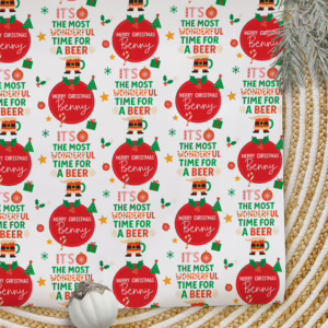 Personalised Christmas Wrapping Paper - It's The Most Wonderful Time For A Beer