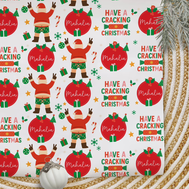 Personalised Christmas Wrapping Paper - A Cracking Christmas