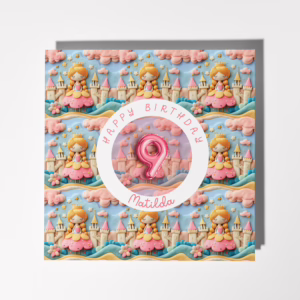 Personalised Kids Birthday Age Card - Princess Party