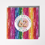 Personalised Birthday Age Card - Rainbow Sequins