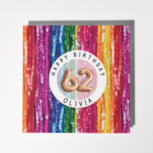 Personalised Birthday Age Card - Rainbow Sequins