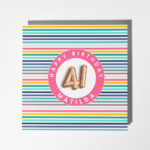 Personalised Birthday Age Card - Rainbow Stripes