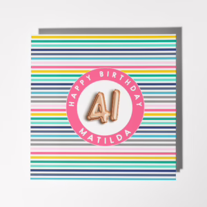 Personalised Birthday Age Card - Rainbow Stripes