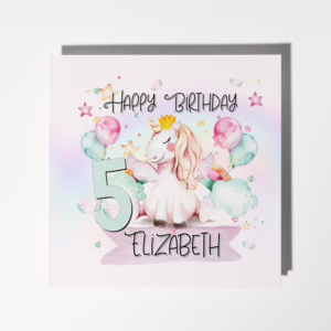 Personalised Kids Birthday Age Card - Unicorn