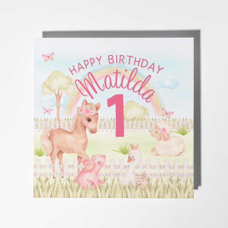 Personalised Kids Birthday Age Card - Farming Sweetness