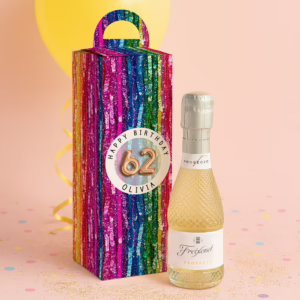 Personalised Mini Champagne Box - Rainbow Sequins