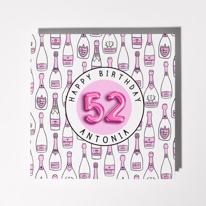 Personalised Birthday Age Card - Champagne
